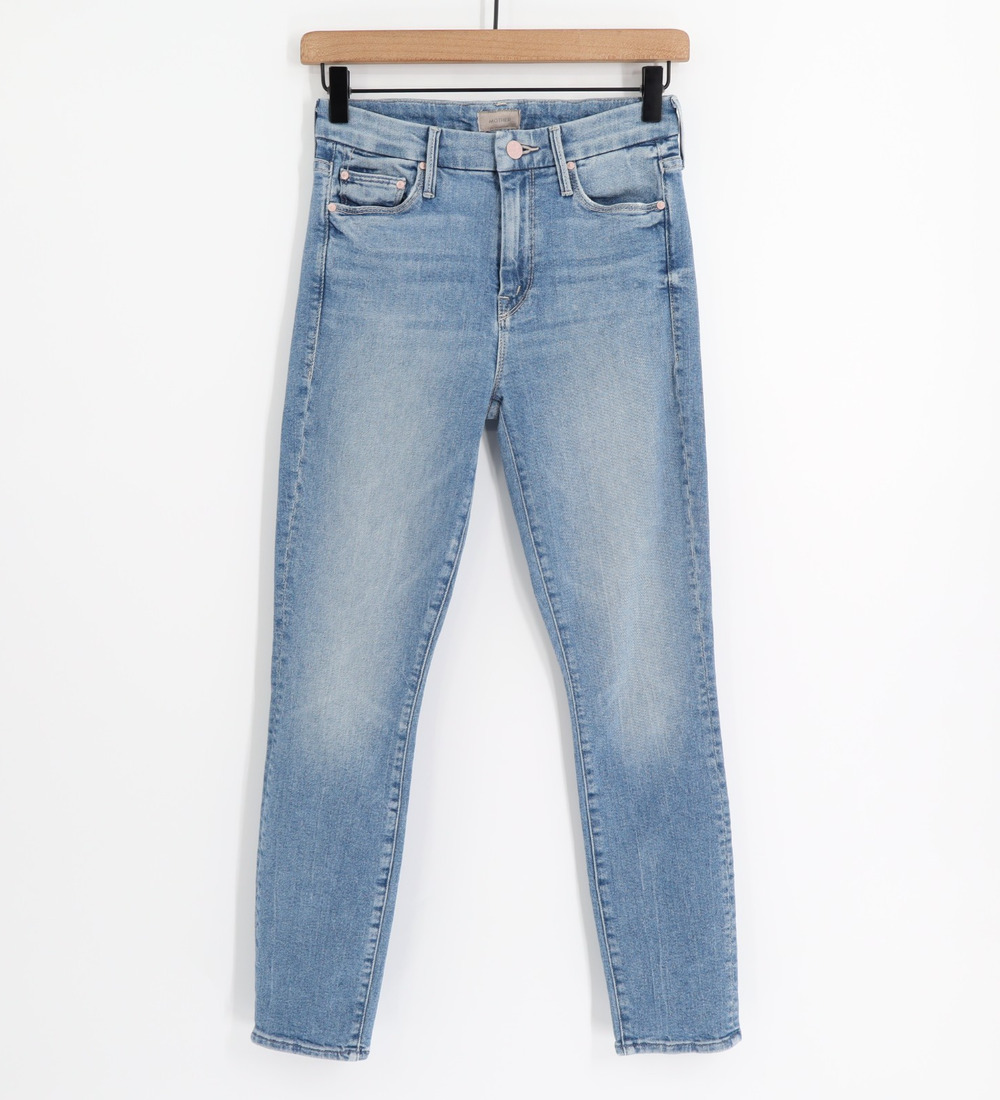 Mother The Looker Crop Jeans 25x26 Independent Studies Medium Wash Blue Skinny